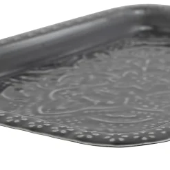 Lot de 2 plateaux en fer anthracite - Arabise