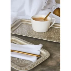 Lot de 2 plateaux en fer grège - Arabise