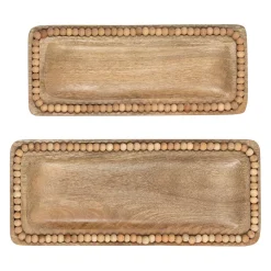 Lot de 2 plats en manguier naturel - Eté A La Mer