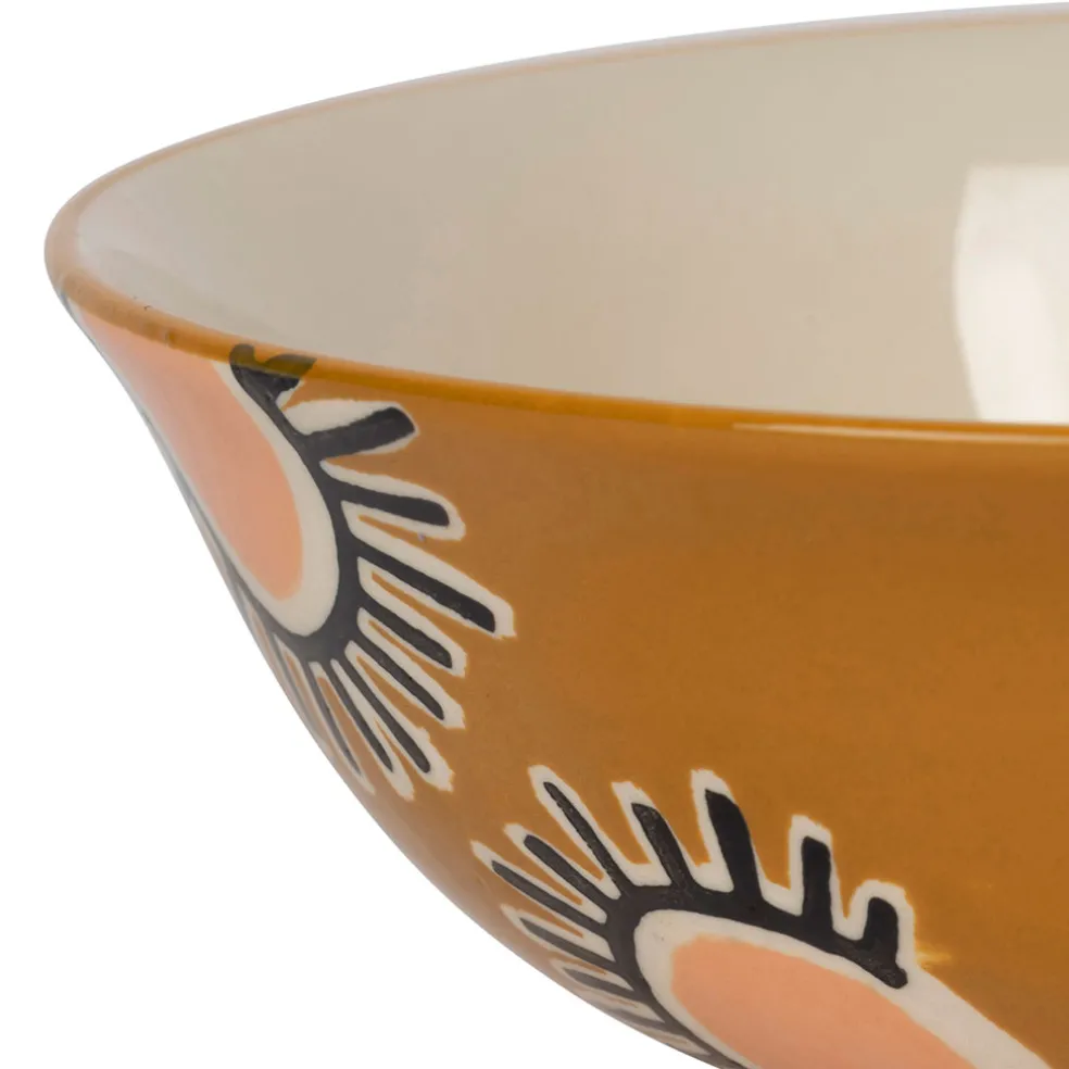 Lot de 2 saladiers en grès bleu et moutarde - Funny