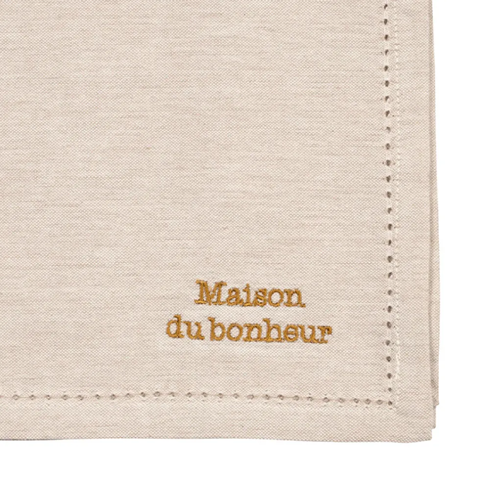 Lot de 4 serviettes de table en coton 45x45cm - Famille