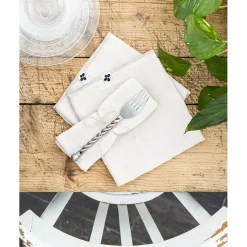 Lot de 3 serviettes de table chantilly en gaze de coton 40x40cm - Gaia