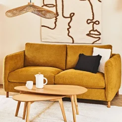 Lot de 2 table basse en chêne naturel - Becka