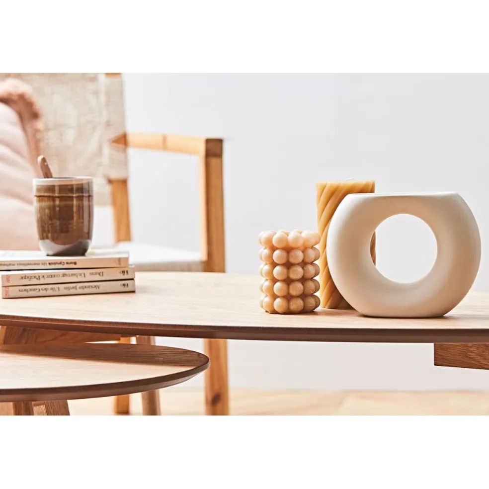 Lot de 2 table basse en chêne naturel - Becka