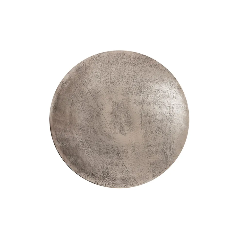 Lot de 2 table gigogne en aluminium et fer argenté - Felia