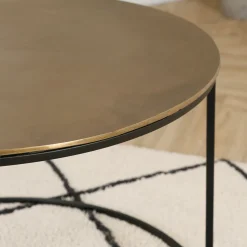 Lot de 2 table gigogne en aluminium et fer doré - Felia