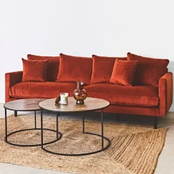 Lot de 2 table gigogne en aluminium et fer doré - Felia