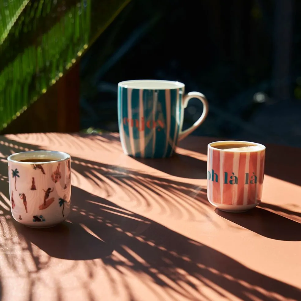 Lot de 2 tasses bleu et corail 35cl - Palma