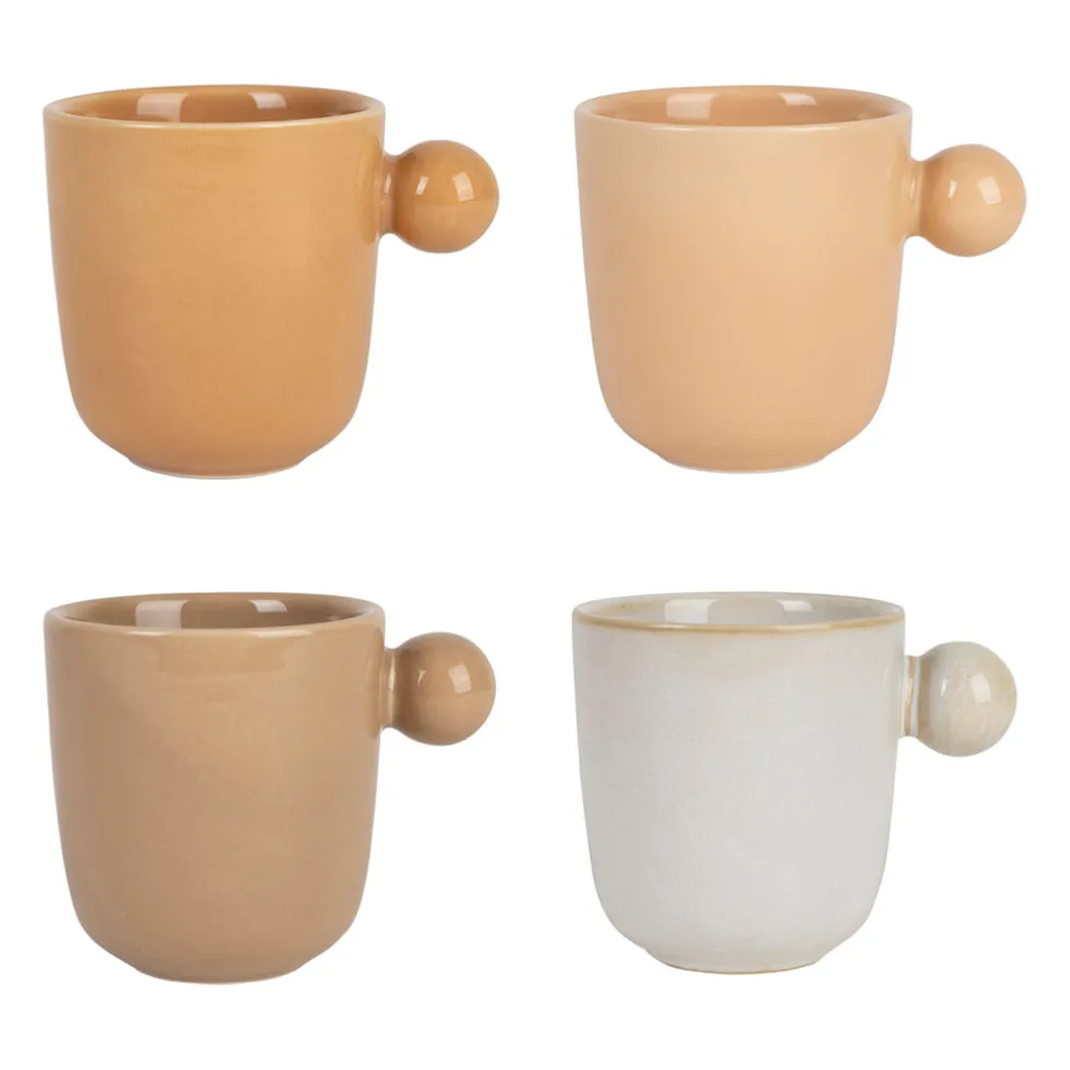 Lot de 4 tasses en grès nude 10cl - Klosen