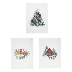 Lot de 3 torchons en coton - Chalet