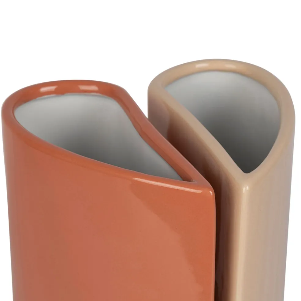 Lot de 2 vases en grès nude 13x6.5xh24cm - Funny