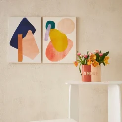 Lot de 2 vases en grès nude 13x6.5xh24cm - Funny