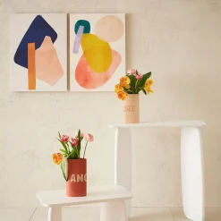 Lot de 2 vases en grès nude 13x6.5xh24cm - Funny