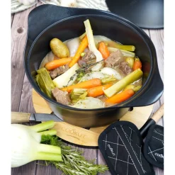 L'incroyable Cocotte graphite d24cm avec poignée couronne