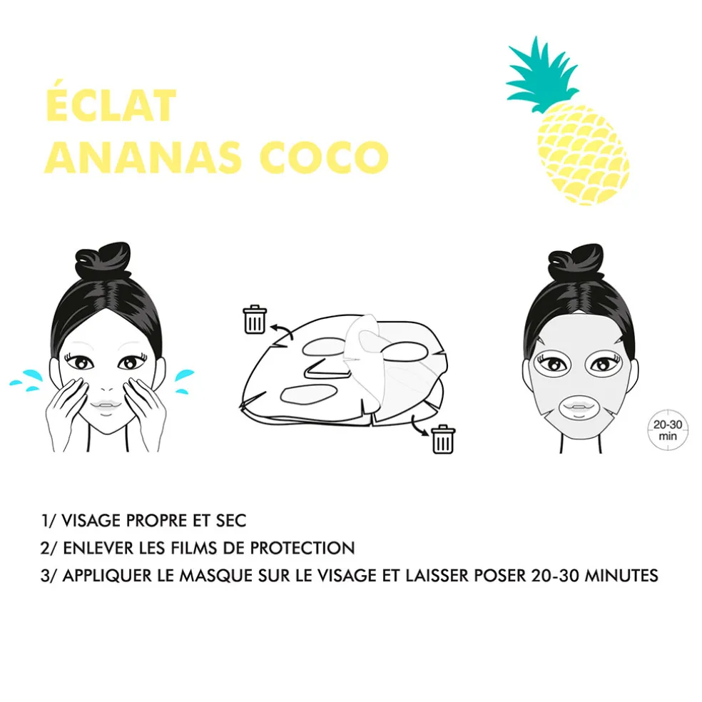 Masque visage fruit collection éclat en bio cellulose