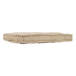 Matelas capitonné chambray beige en coton
