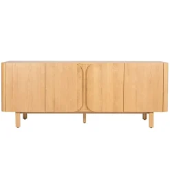 Meuble bas 4 portes en chêne naturel 200xh80cm - Sirocco