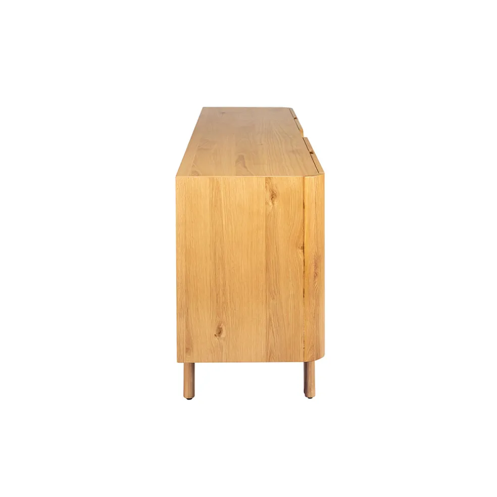Meuble bas 4 portes en chêne naturel 200xh80cm - Sirocco