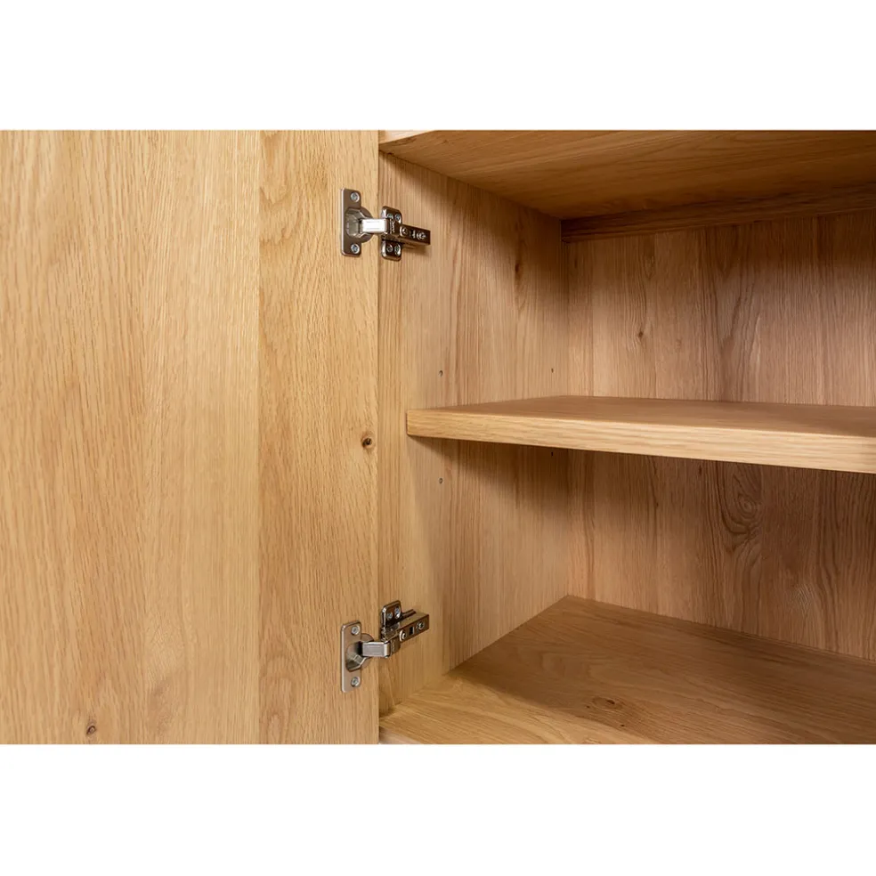 Meuble bas 4 portes en chêne naturel 200xh80cm - Sirocco