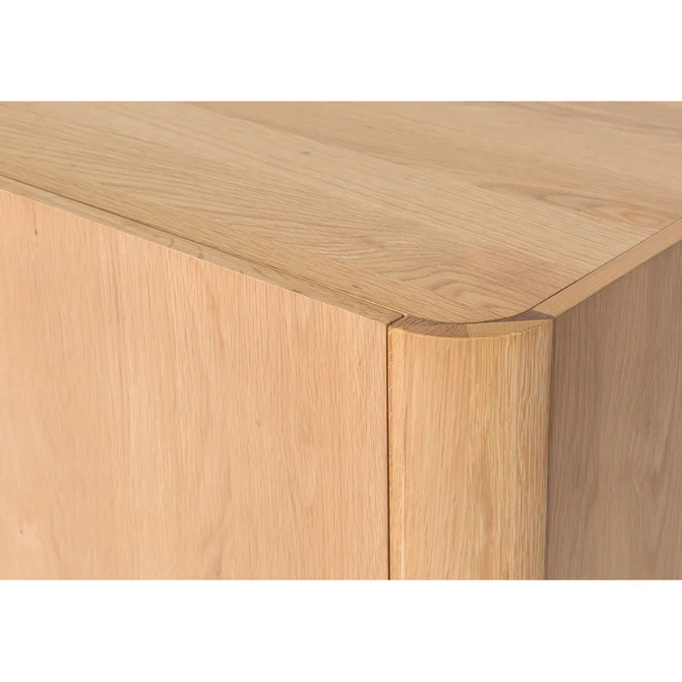 Meuble bas 4 portes en chêne naturel 200xh80cm - Sirocco