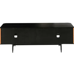 Meuble TV en chêne naturel et noir 4 niche L130cm - Linea