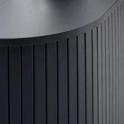 Meuble TV en placage chêne noir L123cm - Nola