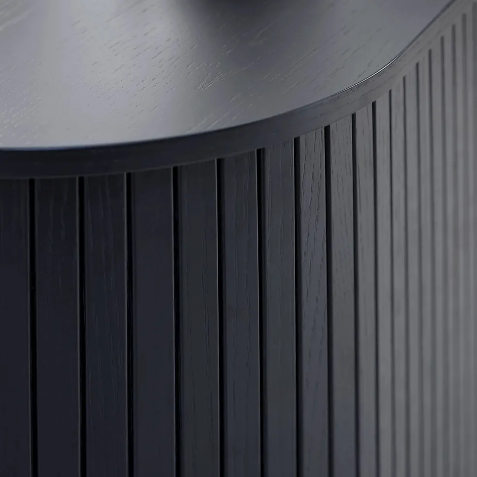 Meuble TV en placage chêne noir L123cm - Nola