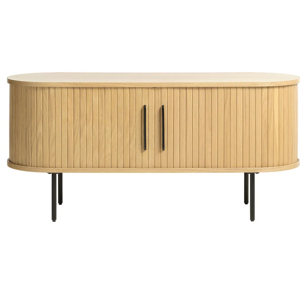 Meuble TV en placage chêne naturel l120cm - nola