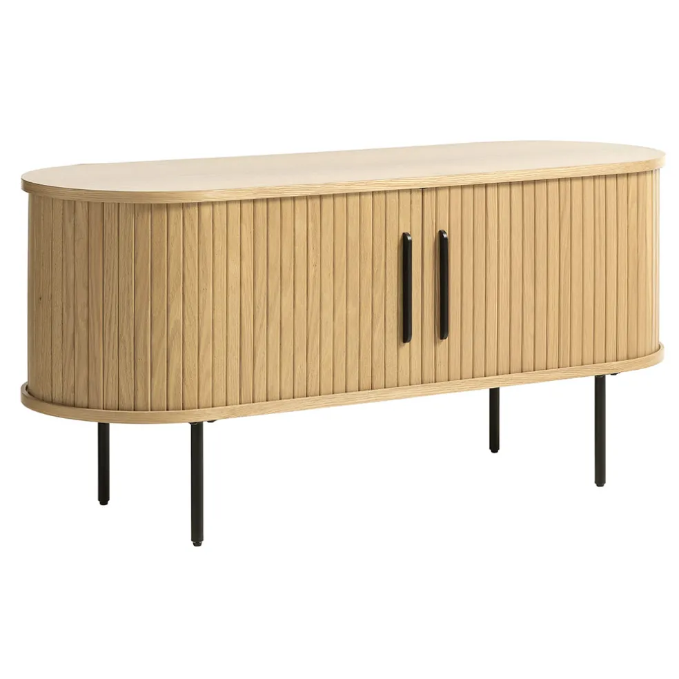 Meuble TV en placage chêne naturel l120cm - nola