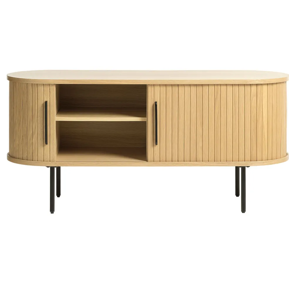 Meuble TV en placage chêne naturel l120cm - nola