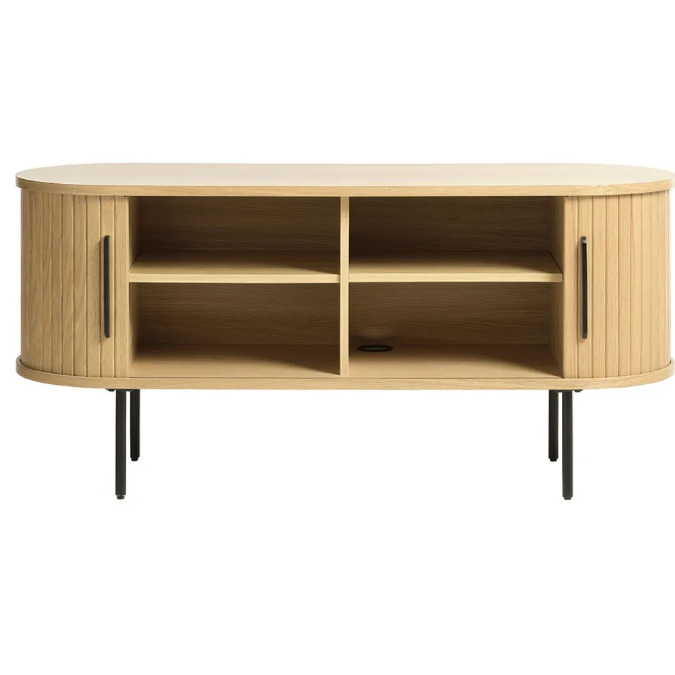 Meuble TV en placage chêne naturel l120cm - nola