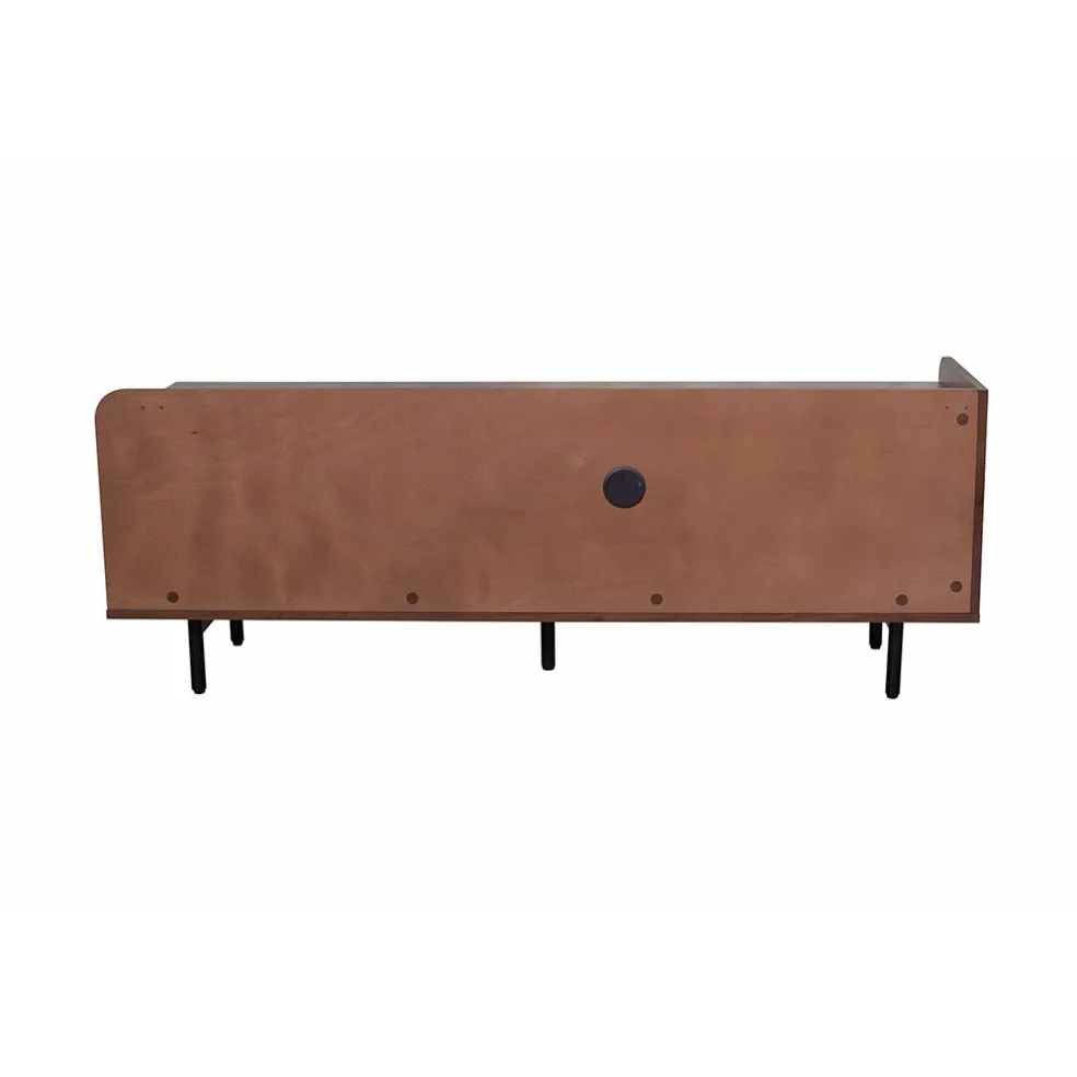 Meuble TV en placage noyer marron 150x55cm - Gino