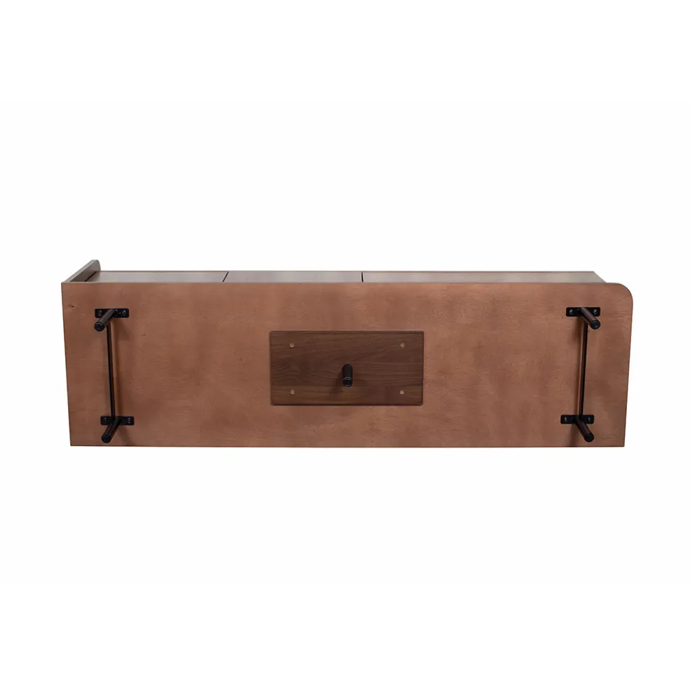Meuble TV en placage noyer marron 150x55cm - Gino