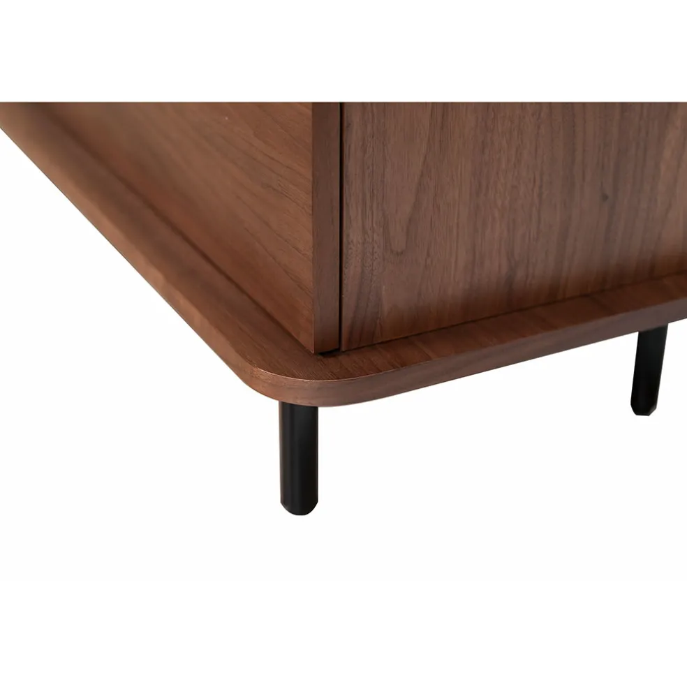 Meuble TV en placage noyer marron 150x55cm - Gino