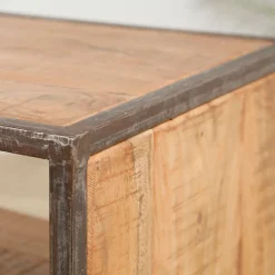 Meuble TV industriel en acacia et fer L120cm - Factory