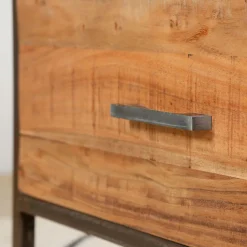 Meuble TV industriel en acacia et fer L120cm - Factory