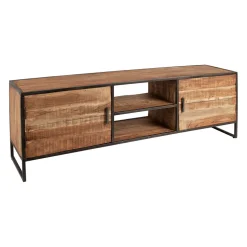 Meuble TV industriel en acacia et fer L175cm - Factory