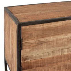 Meuble TV industriel en acacia et fer L175cm - Factory