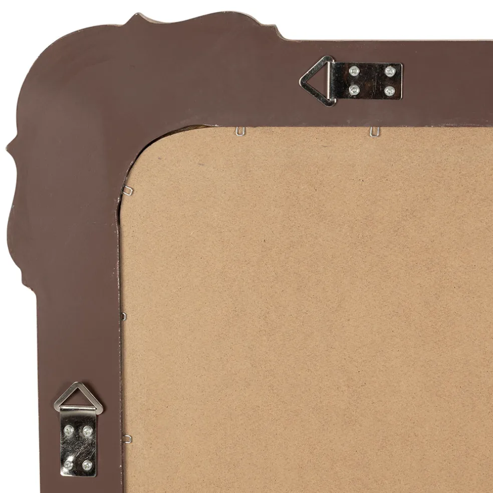 Miroir antique en bois noir et doré 80x105cm