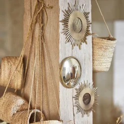 Miroir antique en fer doré d18cm - aureol