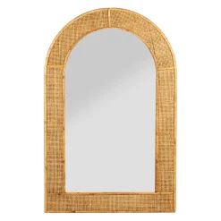 Miroir arrondie en rotin naturel - Tamba
