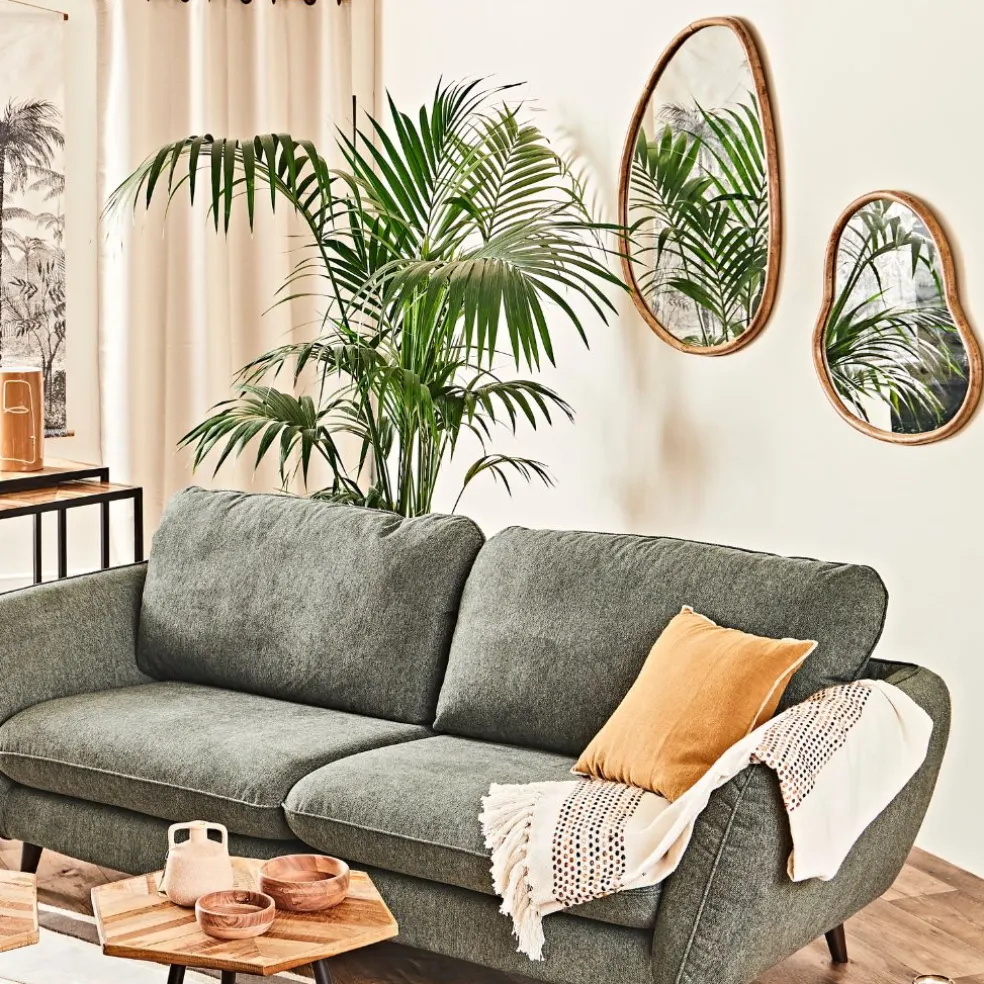 Miroir asymetrique en manguier 66x62cm - Hervea