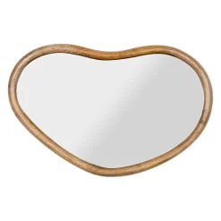 Miroir asymétrique en bois naturel de manguier 57x40cm - Hervea
