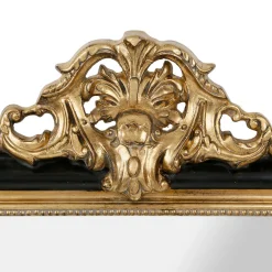 Miroir baroque noir et doré en bois - Féerie