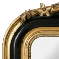 Miroir baroque noir et doré en bois - Féerie