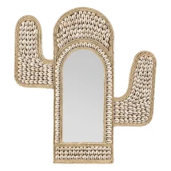 Miroir cactus en coquillage 40x45cm - Cauri