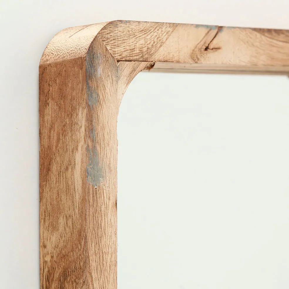 Miroir carre naturel en paulownia 30x30cm - Mambo