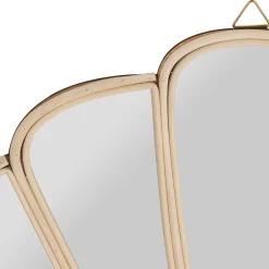 Miroir coquillage en rotin naturel 50x35cm