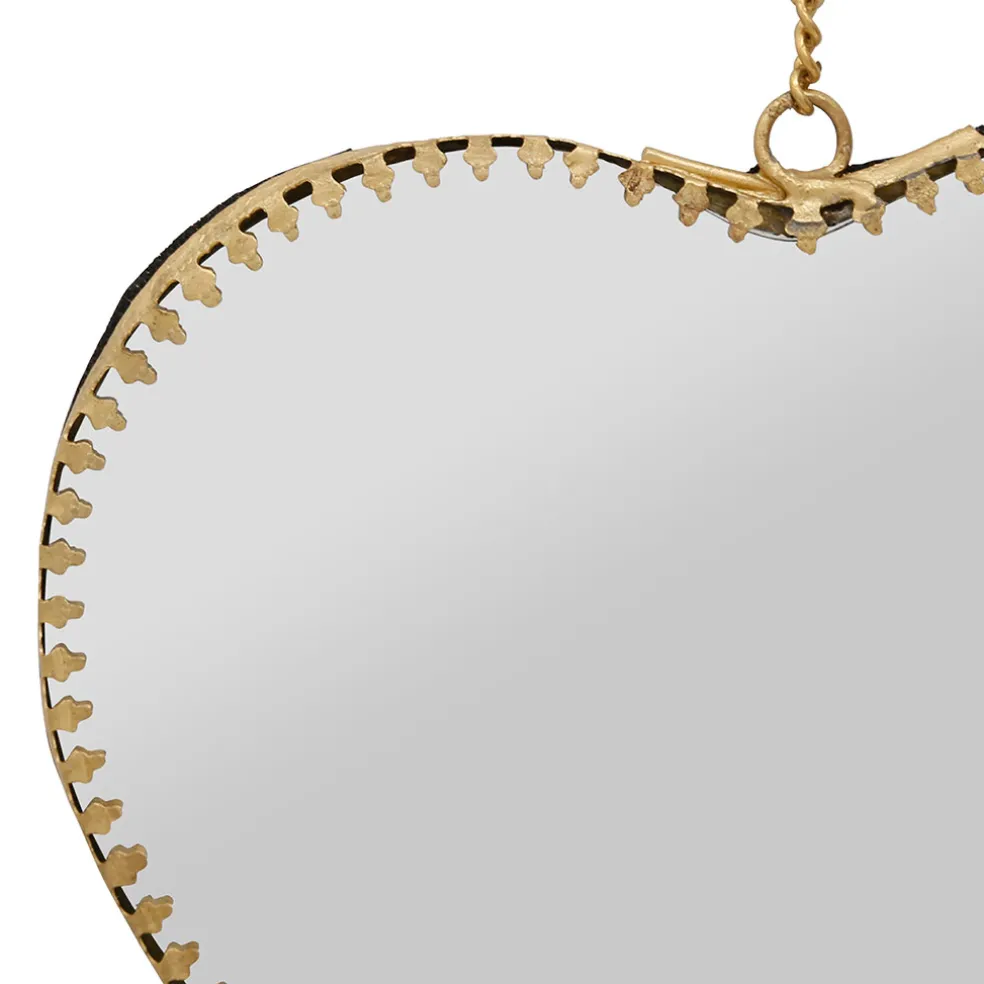 Miroir cœur en laiton et miroir 15x16cm - Cœur