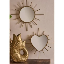 Miroir cœur en laiton 20x20cm - Jolinio